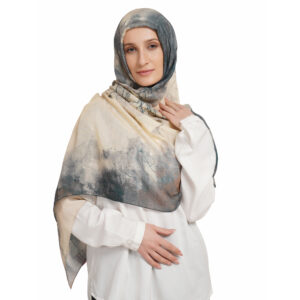 Forest Ombre Artistic Silky Modal Scarf – Soft Beige